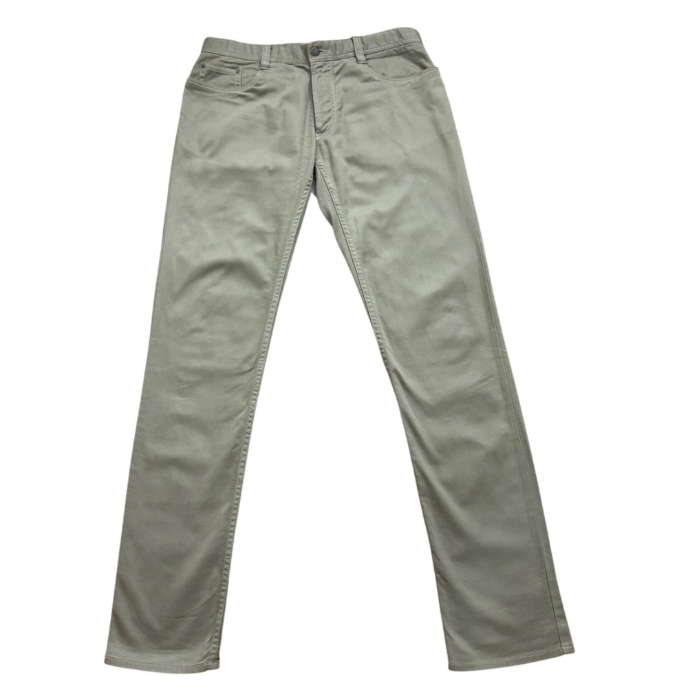 Devan Vincent Mens Straight Leg 5-Pocket Pants Sage Green Olive Luxury 33x34